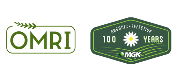 The Organic Materials Review Institute logo alongside an MGK logo.