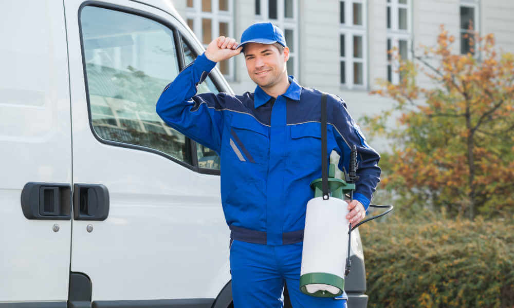 Confident Pest Control Worker Wearing Cap