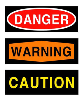 Danger, Warning, Caution Signal Words