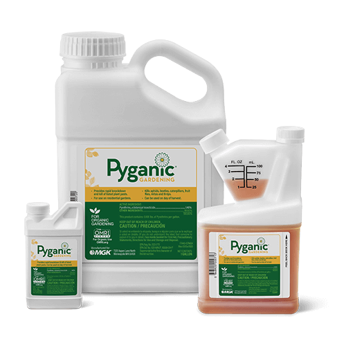 Pyganic Gardening Bottles - Gallon, Quart and 8-ounce sizes