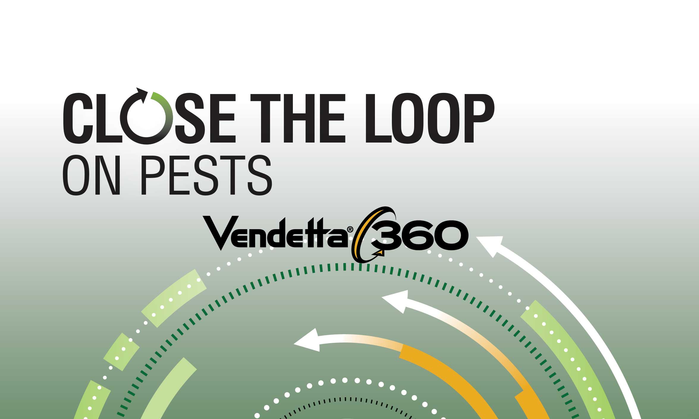 Close the Loop on Pests and Vendetta 360 surrounded by rotating arrows - Rotational Bait